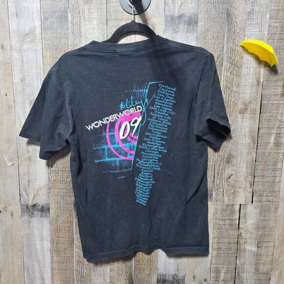 Miley Cyrus Wonderworld Tour 2009 Black Tee Size Small Vintage Y2K Pop Music - Picture 3 of 6